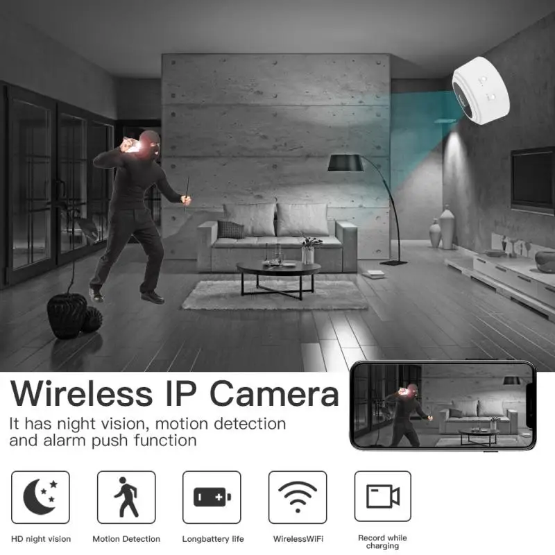 

Mini Wifi Camera HD 1080P Wireless Indoor Camera Motion Detection Baby Monitor DVR Night Vision Car Recording View Real-time