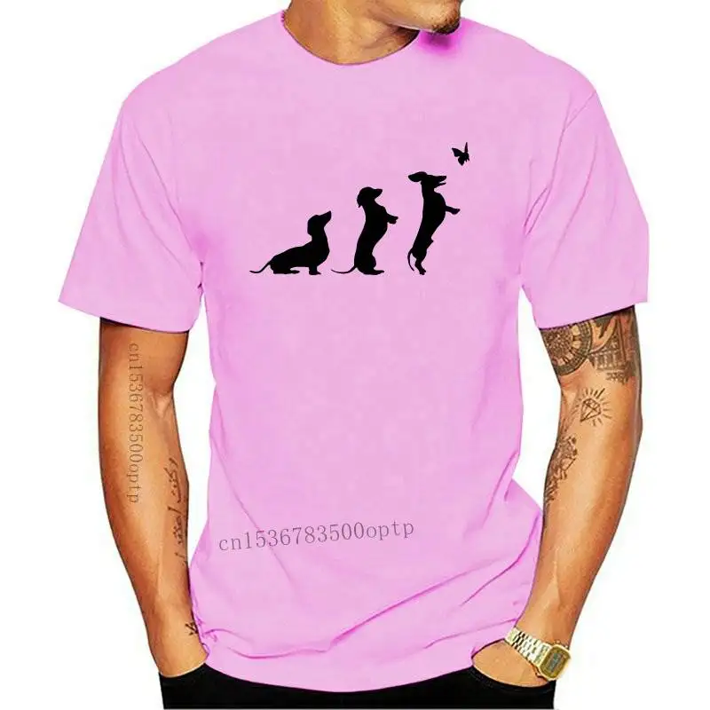 

New 2021 Summer Fashion Women Short Sleeve Dachshund And Butterfly Print T-Shirt Funny Harajuku Woman Casual Tops Cute Girl Tee