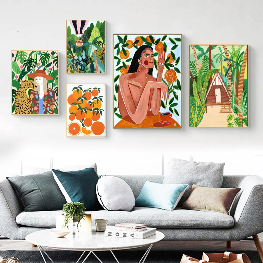 Постеры на стену с леопардом тигром оранжевыми мотивами | Дом и сад