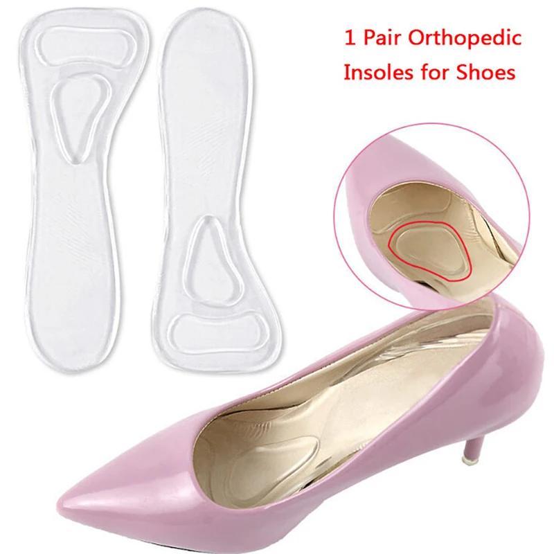 

1 пара очистить стельки обуви арки Поддержка анти-скольжения массажные Для женщин гель плюшевая подушка ортопедические стельки для обуви