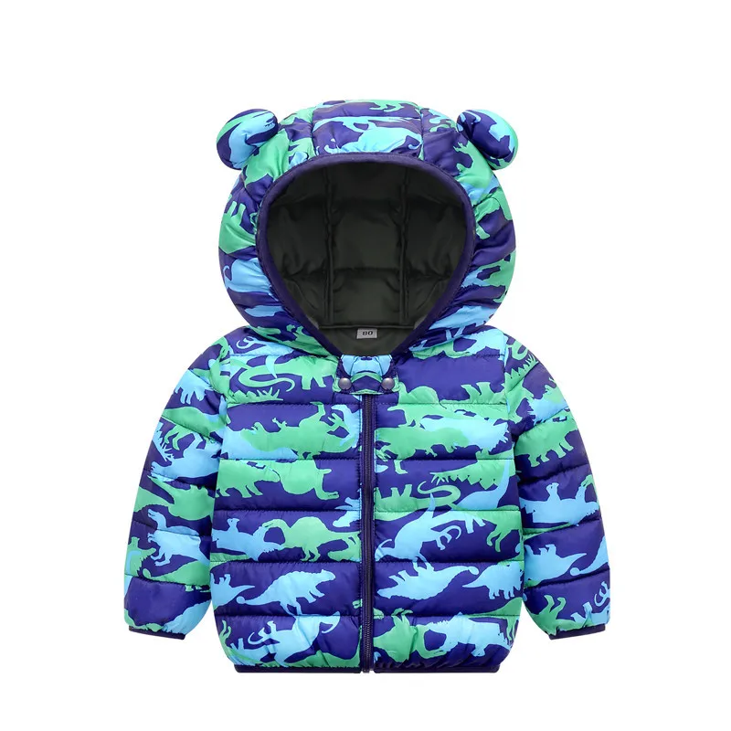 

ZWY1363 Baby Girls Parkas New Fashion Winter Boys Jacket Warm Character Pattern Coat Hooded Outerwear Kids Children Clothes