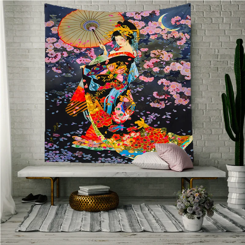 Тканевый декоративный гобелен подвесная картина в японском стиле настенный фон