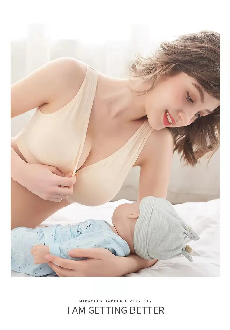 

Women Maternity Bra Wirefree Nursing Bra Cotton Wire Free Sleep Underwear Lactating Nursing Bralette Bra for Pregnant Breathable