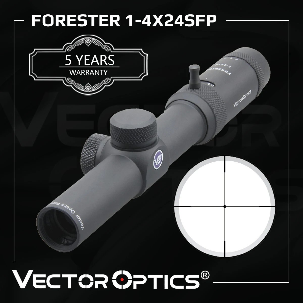 Оптический прицел Vector Optics Forester JR 1 4x24 для охотничьей винтовки с кромкой до края 1/2