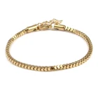 Оптовая продажа популярных браслетов-цепочек из нержавеющей стали, модные ювелирные браслеты золотого и серебряного цвета, дешевые браслеты длиной 17 см (68 дюйма 6), 1 шт.