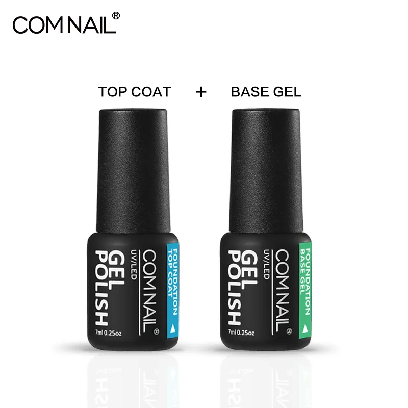 Base and Top Coat Набор гель-лаков Comnail UV Vernis полуперманентный праймер 7 мл 104 цветов Гель-лак для ногтей Маникюрный гель лак для ногтей - Цвет: Base and Top Coat
