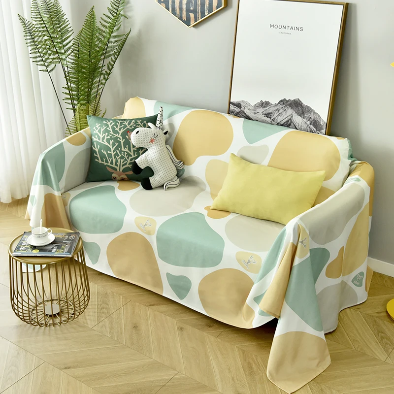 Полноразмерные Чехлы для дивана в гостиную Нескользящие чехлы с геометрическим