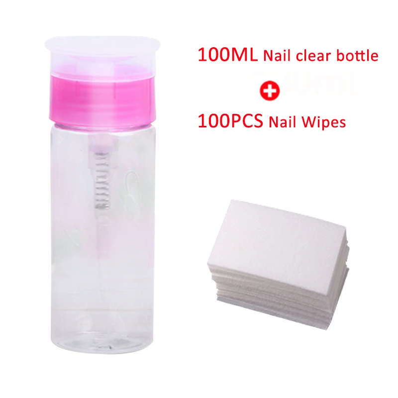 100ml pink Горячая Распродажа, 900 шт./лот, салфетки для снятия лака для ногтей, для ванны, маникюра, гелевые безворсовые салфетки, хлопковые салфетки для ногтей, инструмент для дизайна ногтей - Цвет: 100ml pink