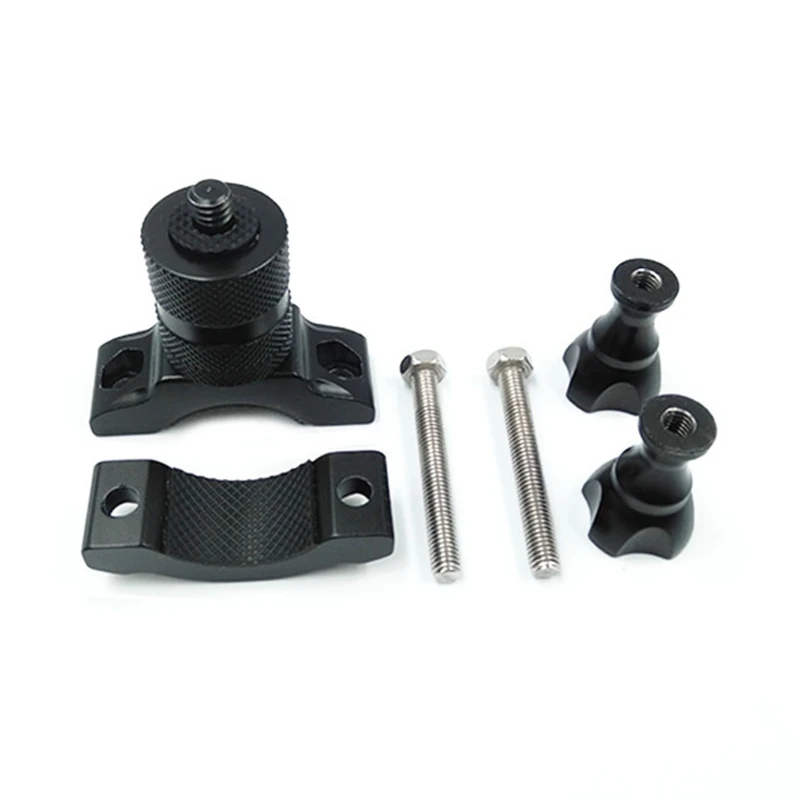 

R91A Bike Handlebar Mount Clip Tripod Clamp Holder Grip Mount Aluminum Alloy Bicycle Motorcycle O-shaped Clamp Compatible with 8