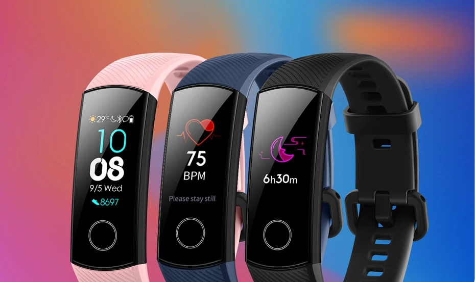 Huawei Honor Band 4 Band 5 Смарт-часы 50 м Водонепроницаемый фитнес-трекер AMOLED сенсорный экран для сердечного ритма монитор сообщение шоу