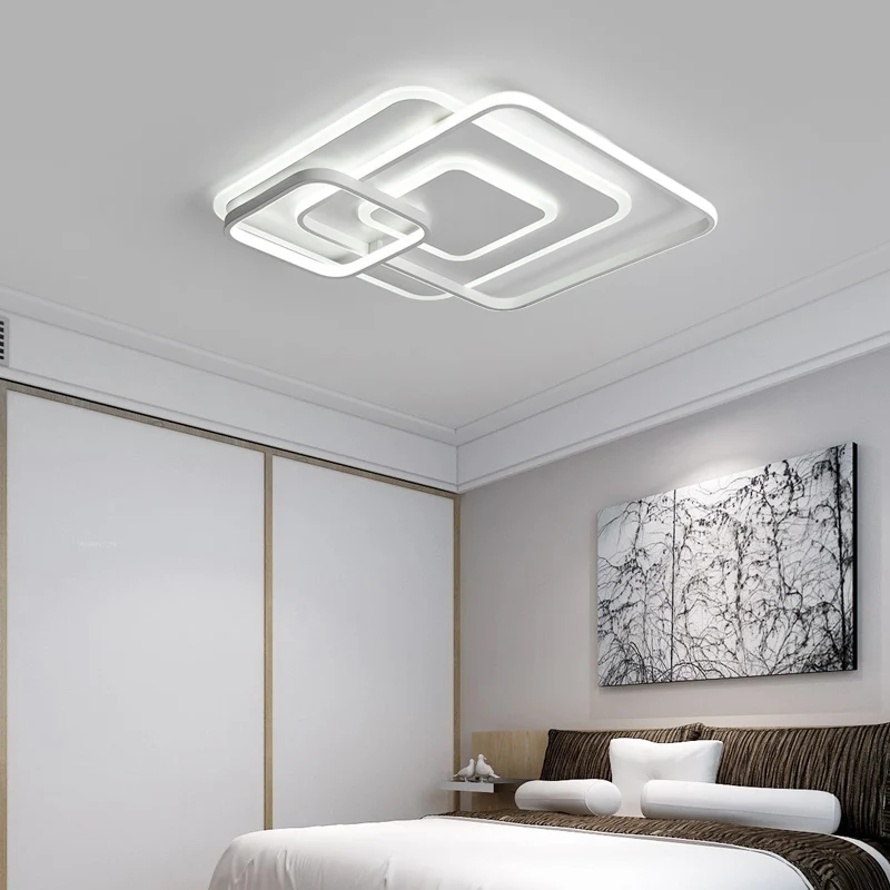 

Black and white ceiling LED chandeliers lamp Creative Modern Iron+acrylic chandelier lighting For Living Room study room Bedroom