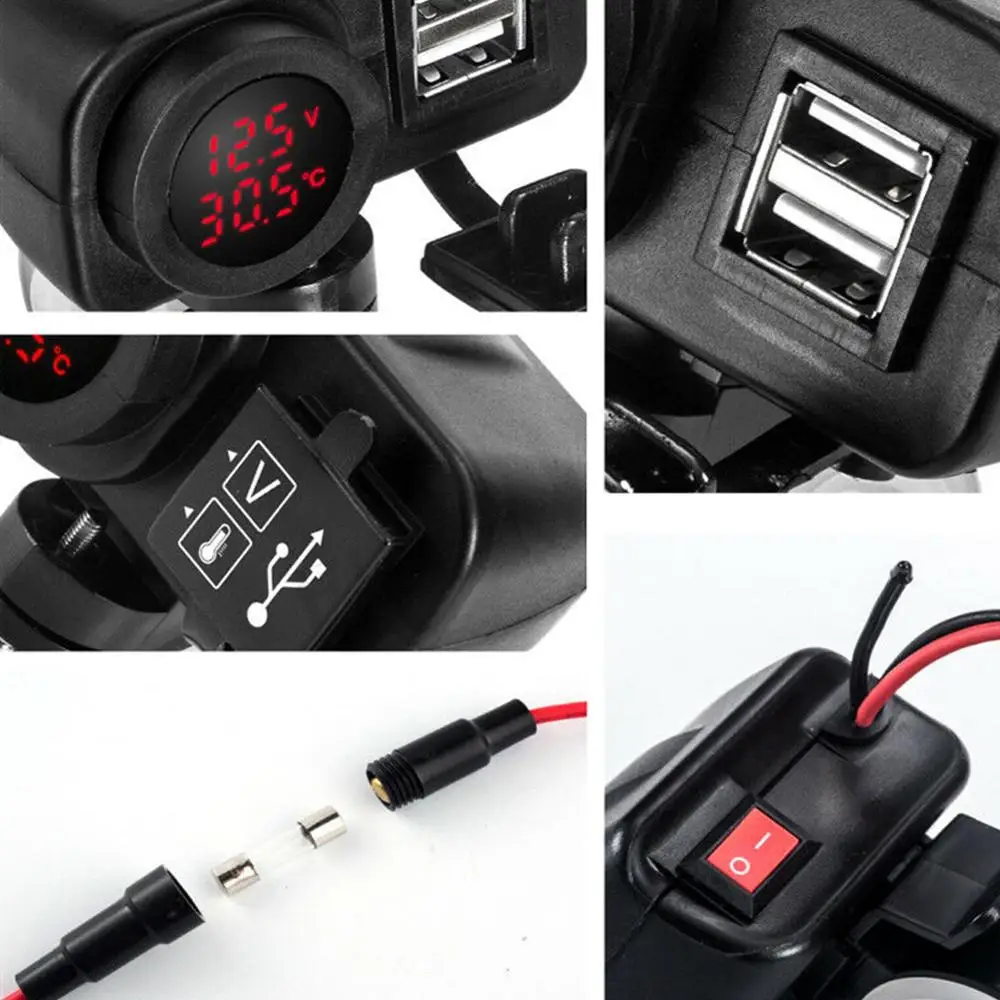 Все Новая горячая Распродажа 12V светодиодный мотоцикла USB Зарядное устройство 2.1A