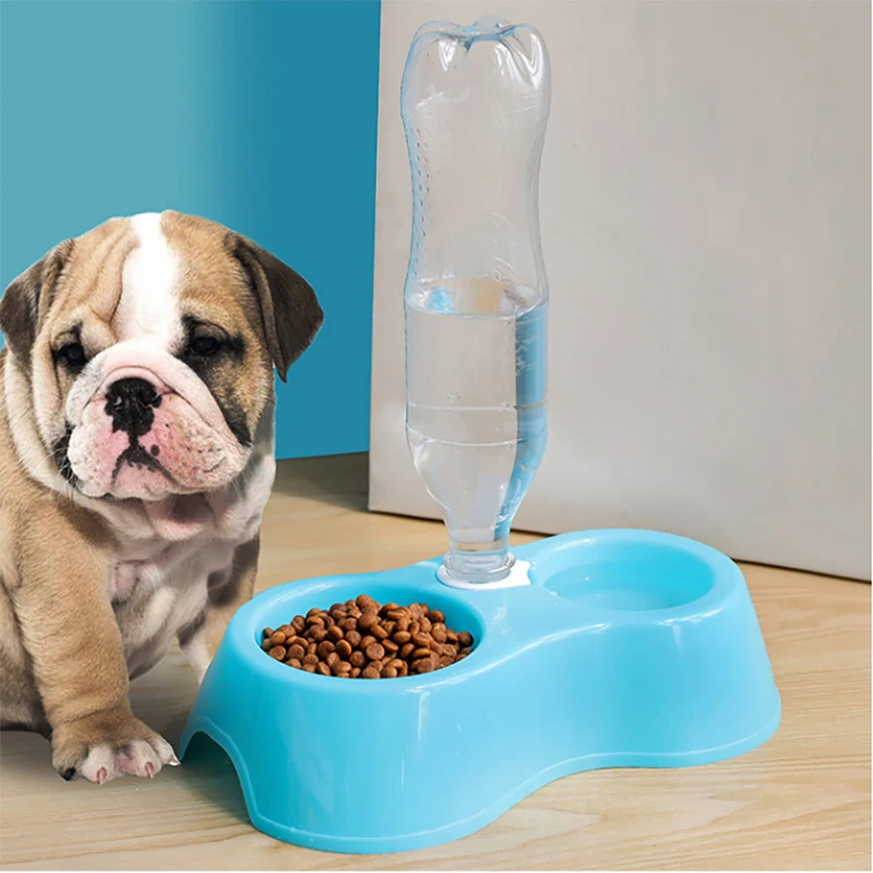 Dog Supplies Plastic Feeder Small and Medium-sized Dog Food Convenient Bowl Double Mouth Automatic Cat and Dog Drinking Basin