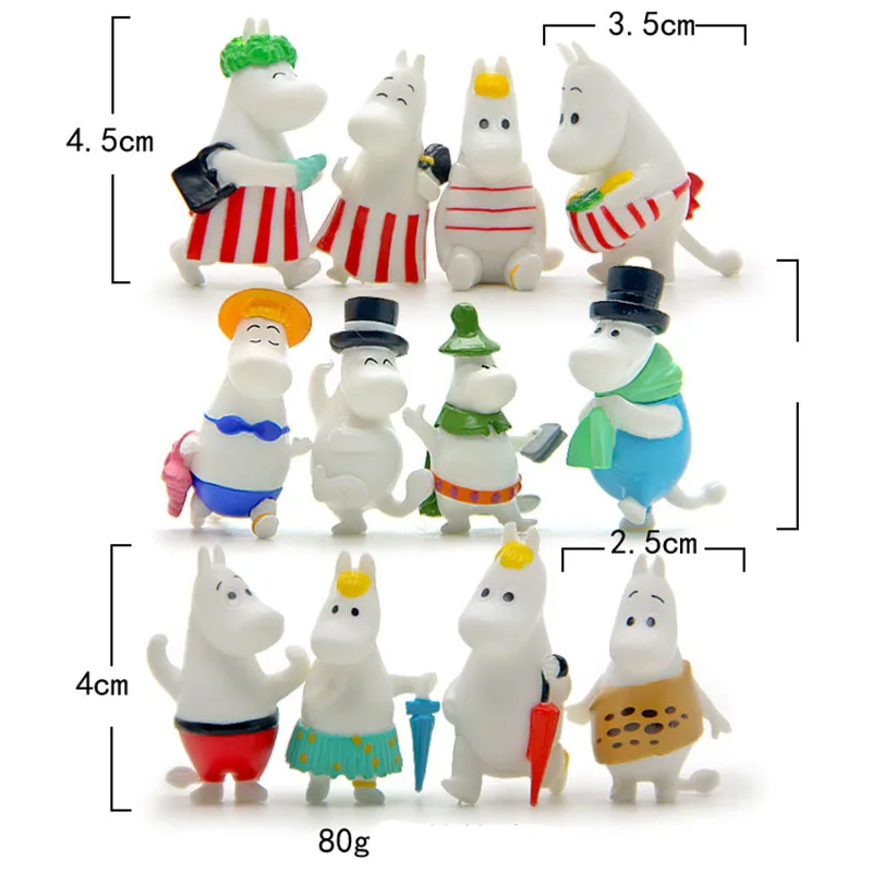 12 шт. милые бегемотические фигурки для всей семьи ПВХ Куклы Мультяшные животных