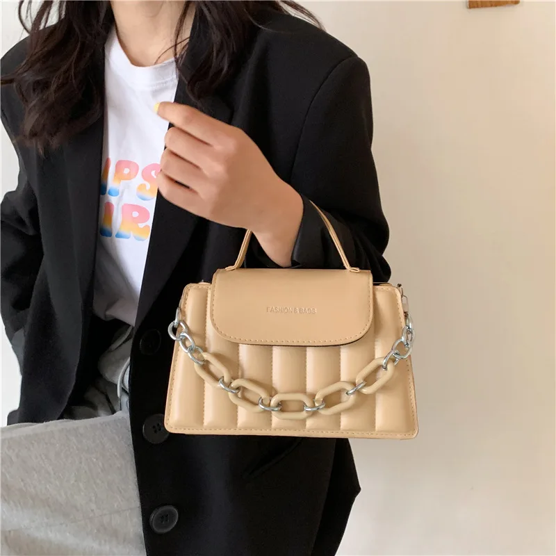 

Retro Ladies Bag 2021 New Summer Tide Fashion Korean Chain Simple Foreign Shoulder Cluette Small Square Bag Purses and Handbags