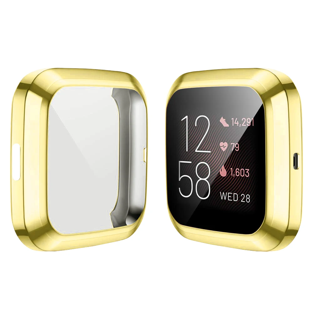 Совместим с Fitbit Versa2 полное покрытие чехол с здания Экран протектор