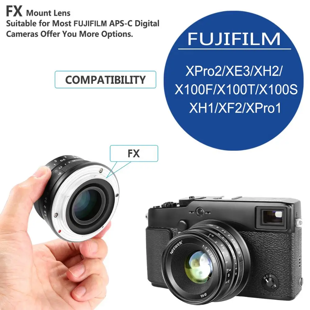 Neewer 25 мм f/1 8 ручная фокусировка основной фиксированный объектив для Fujifilm