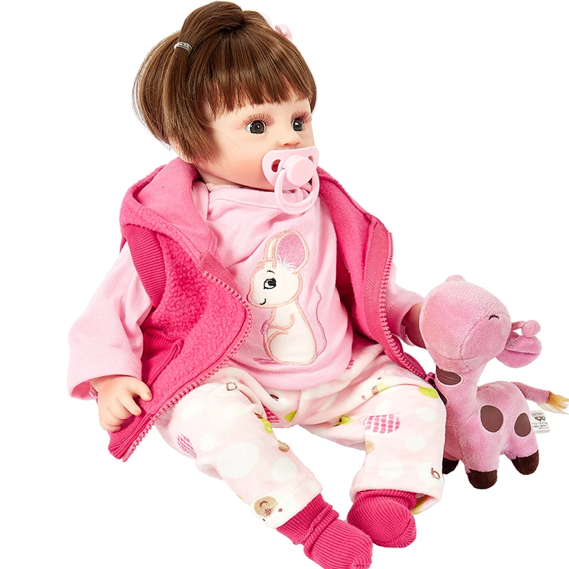 JINGXIN PRINSES 45cm Reborn Doll Toddler Soft Silicone Viny Limbs Princess Lifelike Bebe Girl Lovely Birthday Gift Play House | Игрушки и