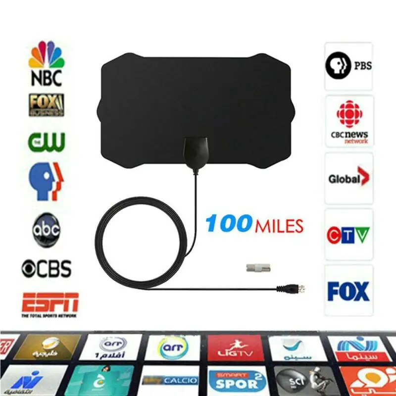 

100 Miles Indoor HD Digital TV Antenna Aerial Signal Amplified 4K 1080P Freeview