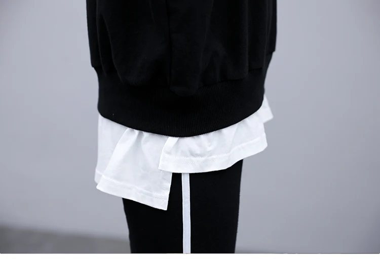

Casual Women Plus Size Suits And Sets Black Ensemble Femme 2 Pieces Pantalon Grande Taille Leisure Women's Tracksuits Clothes
