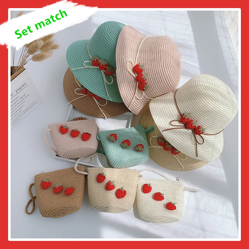 

Children's straw hat, nice hat and for children outdoor areas sun hat for girls summer 1-6 year old,