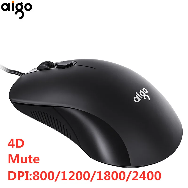 Aigo 4D USB мышь Проводная игровая Бесшумная оптическая 2400 DPI компьютерная совместима