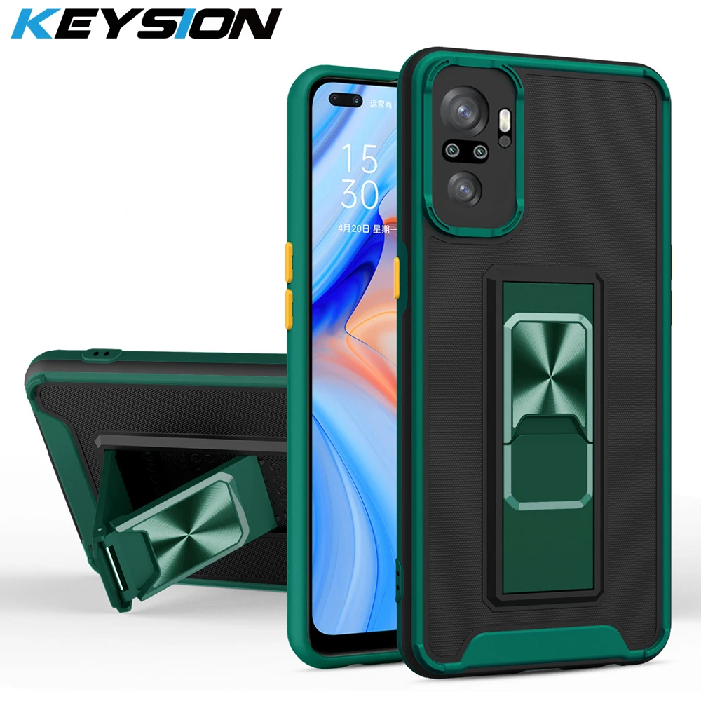 Противоударный армированный чехол KEYSION для Xiaomi Redmi Note 10 Pro 10S чехол-подставка