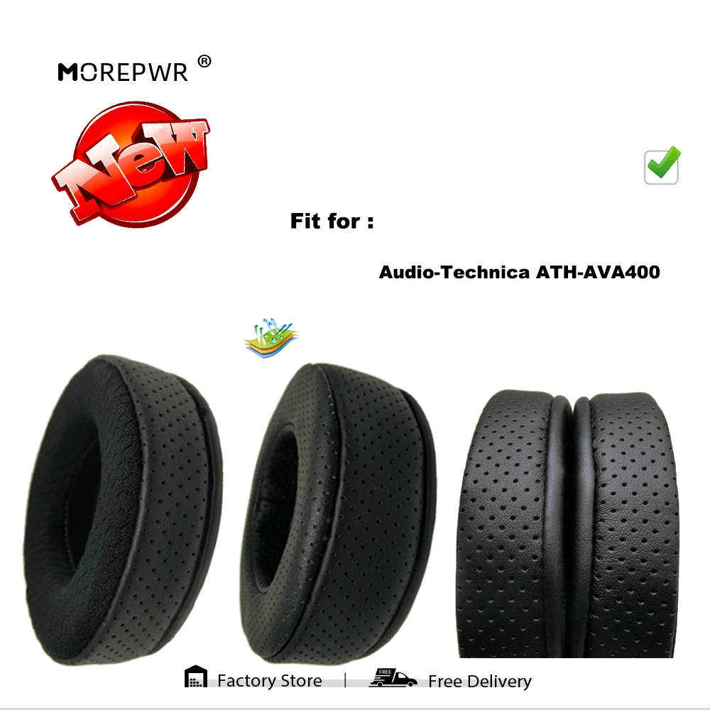 

Morepwr New Upgrade Replacement Ear Pads for Audio-Technica ATH-AVA400 Headset Parts Leather Cushion Velvet Earmuff Sleeve Cover
