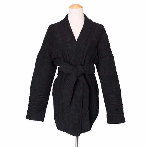 

Eliasha Long Sleeve Casual Loose Cardigan Lace Up Bowknot Knit Women Sweater V Neck Wrap Jumper 2020 Autumn Warm Thick Belt Coat