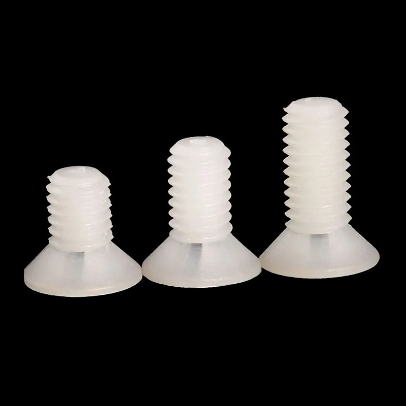 Белые Нейлоновые крестовые винты с потайной плоской головкой M2.5 M3 M4 M5 M6 M8 |