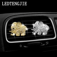 lovely diamonds elephant car perfume creative car accessories automotive air conditioning outlet perfume crystal clip