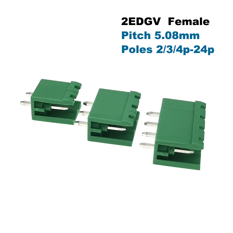 50 шт. штепсельный винтовой клеммный блок PCB шаг разъема 5 08 мм 2EDGVC/RC/V/R разъем