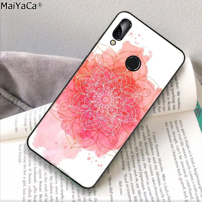 Чехол для телефона MaiYaCa с цветком мандалы черного цвета из ТПУ чехол для Huawei P10 lite P20 pro P20lite P30 pro mate 20 pro mate20 lite
