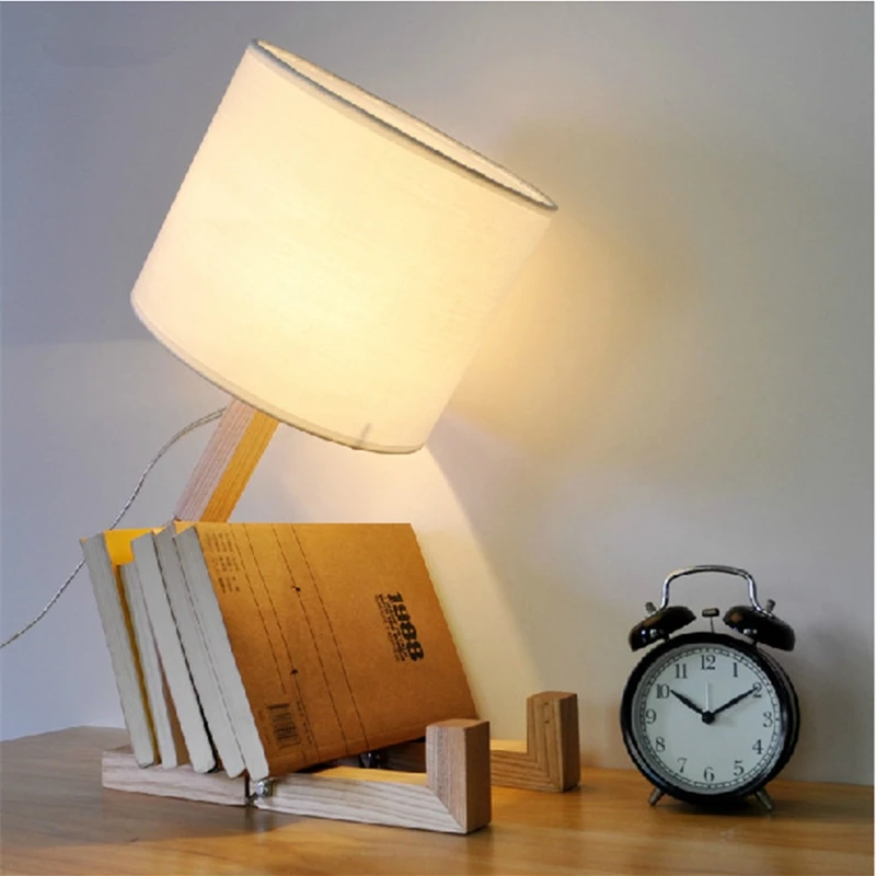 Modern New Humanoid  Solid Wood Table Lamp For Living Room Bedroom Bedside Decorative  Desk Light Indoor Lighting Decor