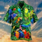 Мужская свободная гавайская рубашка, Повседневная пляжная свободная гавайская рубашка в этническом стиле с коротким рукавом и пуговицами