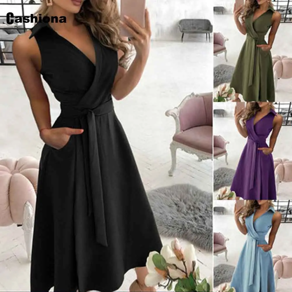 

Women Short Dress 2021 Summer Latest Patchwork Sashes Party Dress Casual Mini Vestido Sleeveless Dresses Sexy Femme Clothing