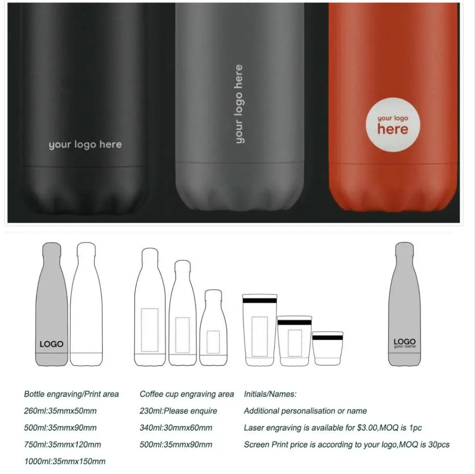 500 мл вакуумные бутылки для воды с двойными стенками из нержавеющей стали