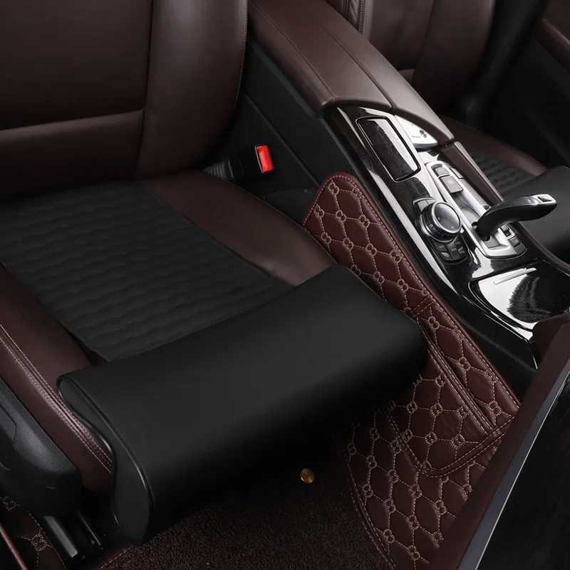 1 pc pu leather Искусственная кожа Автомобильное Сиденье Поддержка ног Расширенный лен хлопок сиденье ноги поддержка Ноги Уход ноги подушка наколенник бедра автомобиль аксессуар - Название цвета: 1 pc pu leather