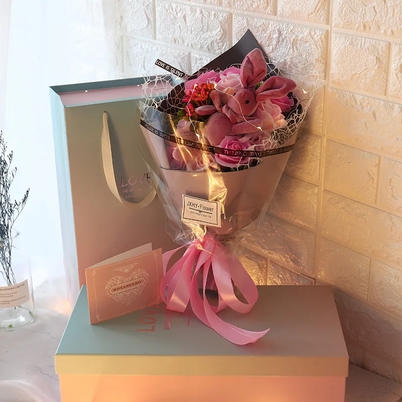 Мыло цветок подарочная коробка подруга подружки Рождество подарок на день