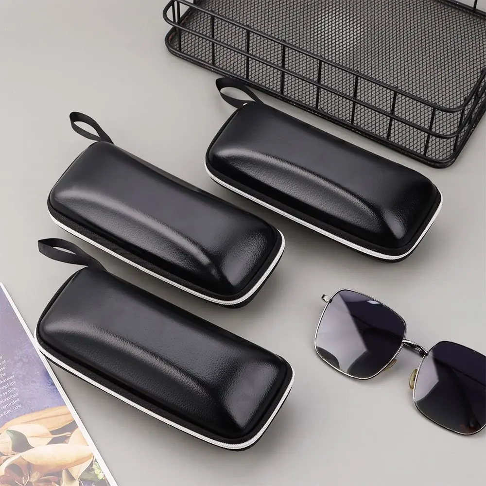 

1 шт. черный Чехол для очков из искусственной кожи, чехол для солнцезащитных очков для женщин и мужчин, футляр для очков со шнурком, жесткий в...