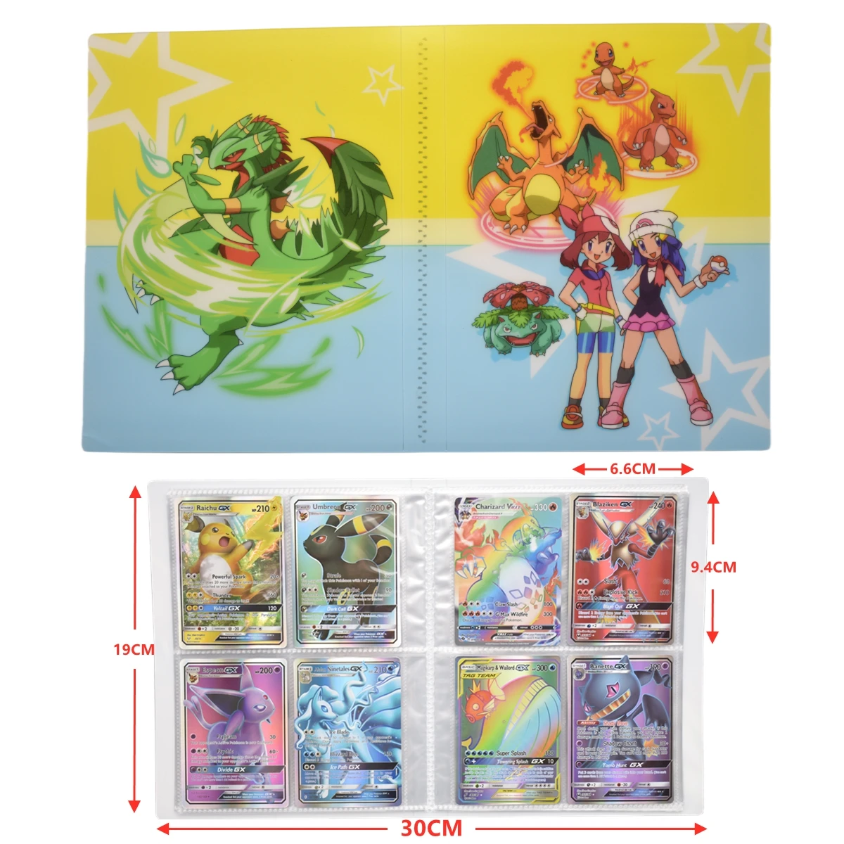 

240 Pcs Holder Album Pokemon Map Toy Collections Pokemon Cards Coloring Binder Album Book Top Loaded List Toy Gift for Children