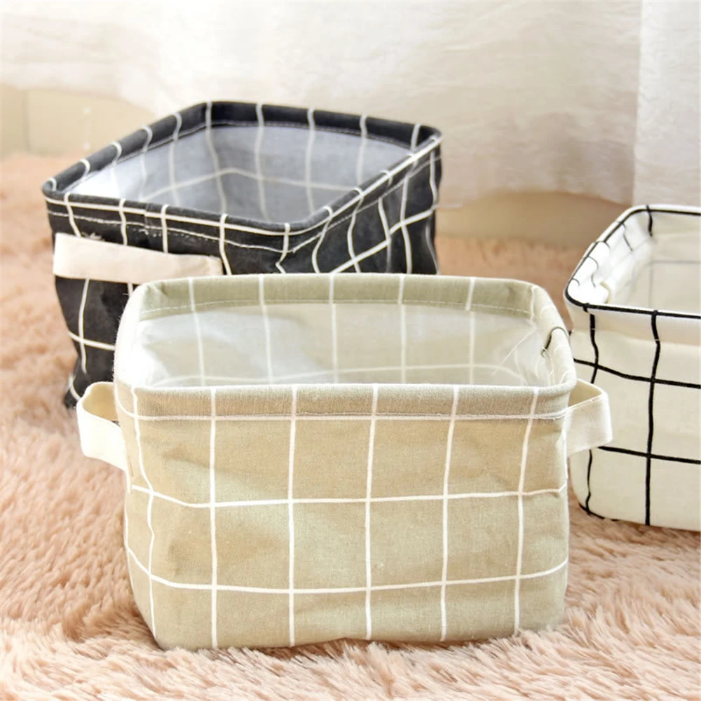 Корзина для хранения из хлопка и льна столешница сортировки мелочей домашнее