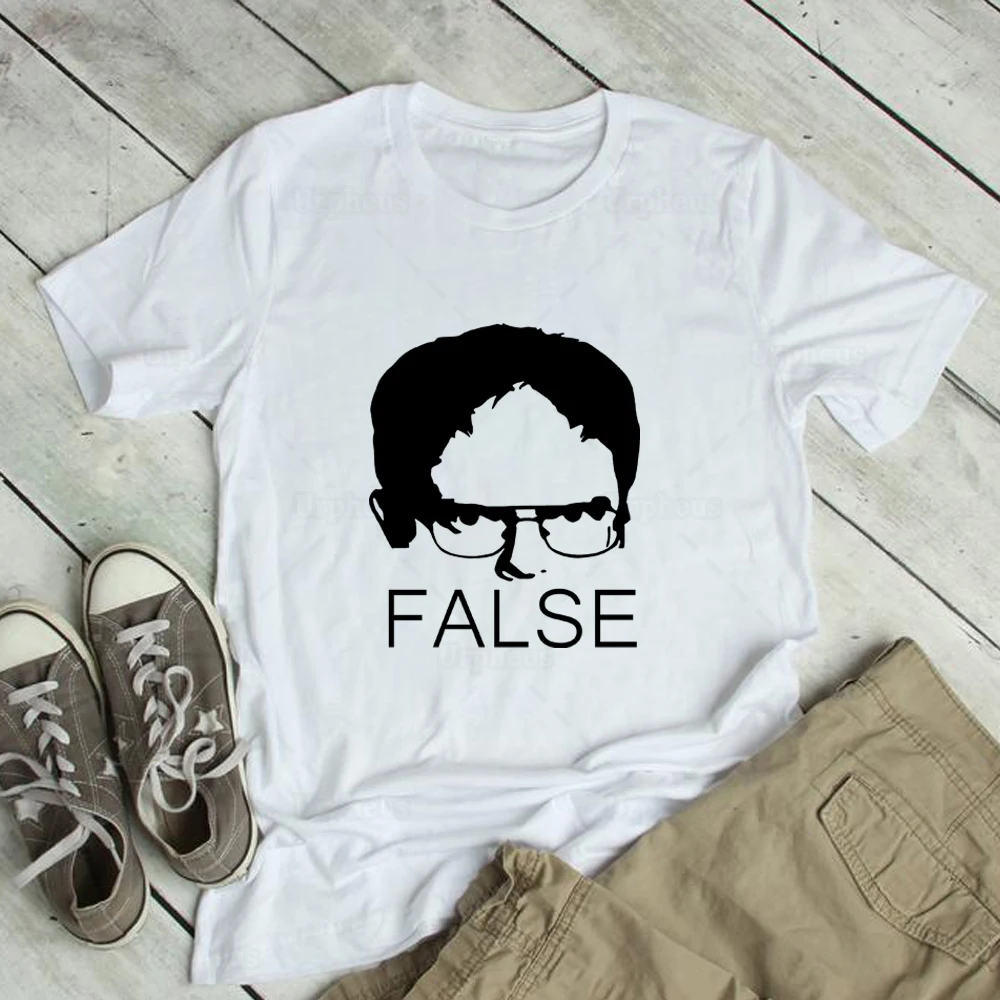 

The Office Dwight Schrute False Tshirt Funny Dwight Graphic Tees Summer Short Sleeve Shirt