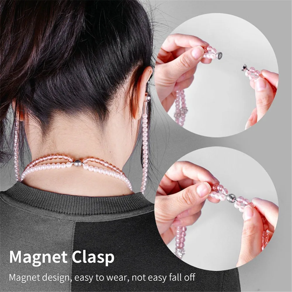 Ювелирные украшения со стразами жемчужное ожерелье наушники с микрофоном