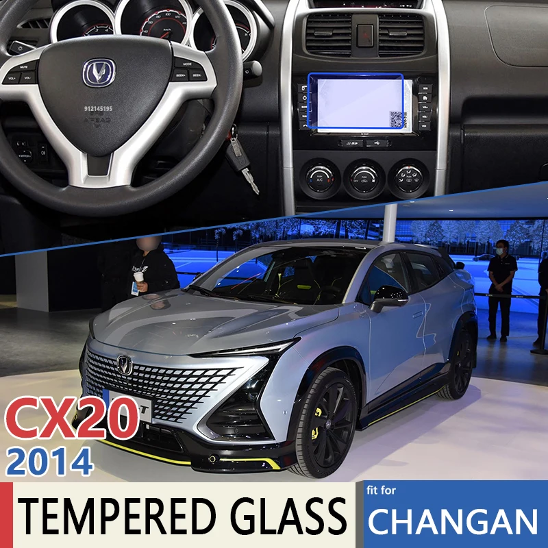 for CHANGAN CX20 Lark Auto Q1 Changan CS1 2014 Car Navigation GPS Film Touch Full Screen Protector Tempered Glass Accessories