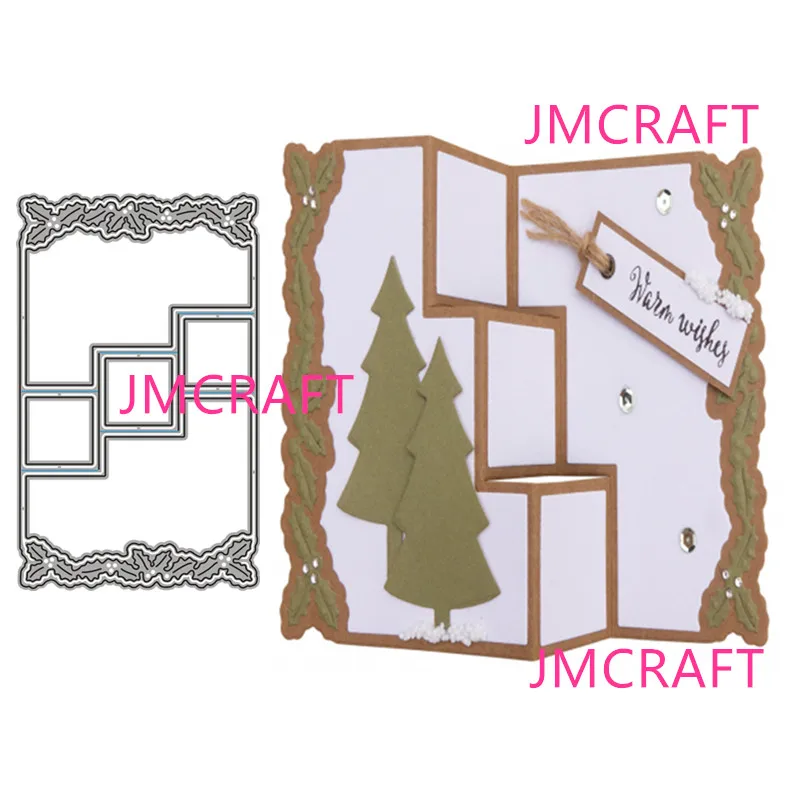 

JMCRAFT New Christmas Card Metal Cutting Dies DIY Scrapbook Handmade Paper Craft Merry Christmas Metal Steel Template Dies