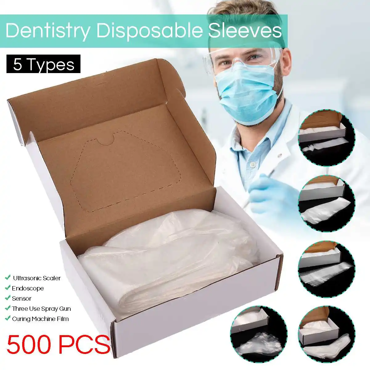 

500pcs/box Disposable Dental Ultrasonic Scaler Sleeve Handle Protective Cover/ Sleeve Dentistry Products Dentist Material