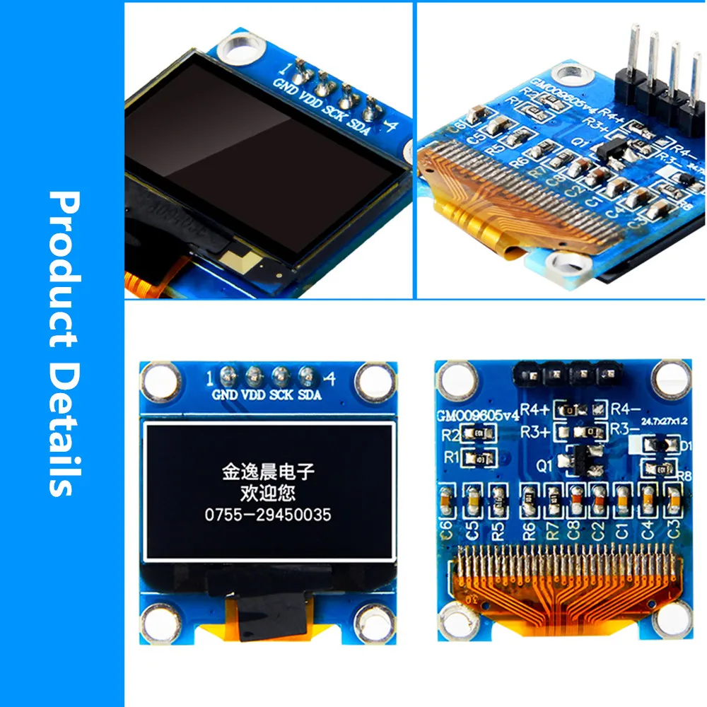 OLED SPI/IIC Последовательный модуль дисплея 0 96 дюйма белый/синий/желтый 128X64 I2C SSD1306 12864