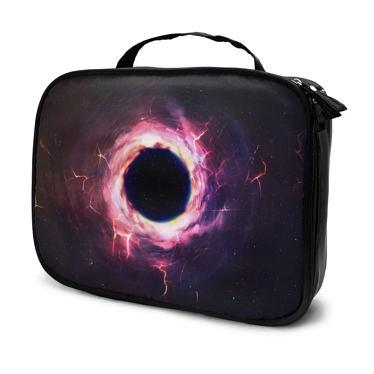 

Multifunction Cosmetic Bag Black Hole In Space Women Makeup Bag Toiletries Grooming Kit Travel Insert Organizer Case Handbag