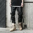 Джоггеры мужские в стиле хип-хоп, черные брюки-султанки со множеством карманов, спортивные брюки для мальчиков, уличная одежда, повседневные мужские функциональные брюки-карго, 2020